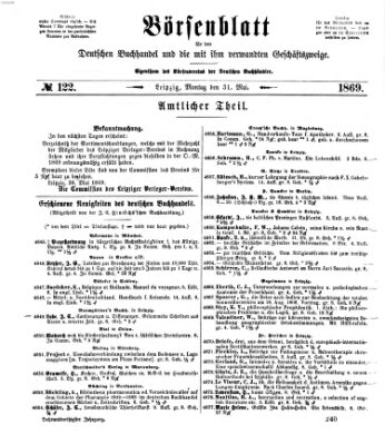 Börsenblatt für den deutschen Buchhandel Montag 31. Mai 1869