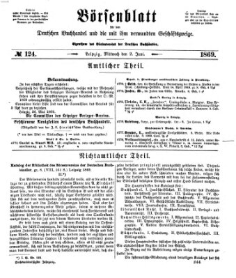 Börsenblatt für den deutschen Buchhandel Mittwoch 2. Juni 1869