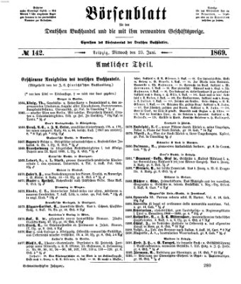 Börsenblatt für den deutschen Buchhandel Mittwoch 23. Juni 1869