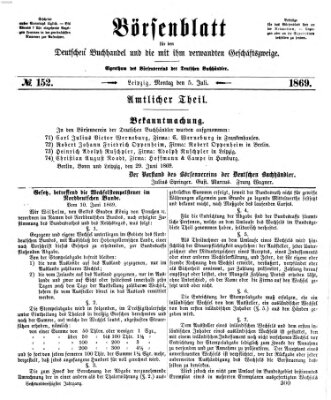 Börsenblatt für den deutschen Buchhandel Montag 5. Juli 1869