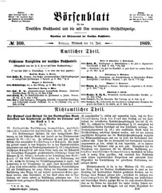 Börsenblatt für den deutschen Buchhandel Mittwoch 14. Juli 1869