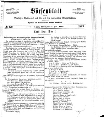 Börsenblatt für den deutschen Buchhandel Montag 26. Juli 1869