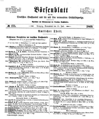 Börsenblatt für den deutschen Buchhandel Samstag 31. Juli 1869