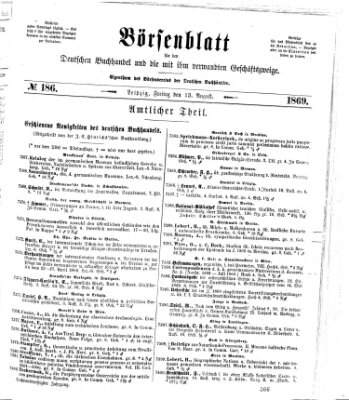 Börsenblatt für den deutschen Buchhandel Freitag 13. August 1869