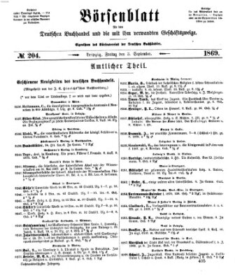Börsenblatt für den deutschen Buchhandel Freitag 3. September 1869