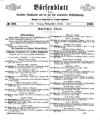 Börsenblatt für den deutschen Buchhandel Montag 4. Oktober 1869