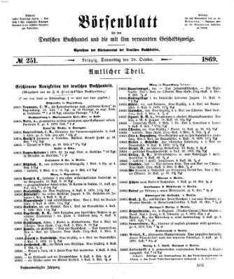 Börsenblatt für den deutschen Buchhandel Donnerstag 28. Oktober 1869