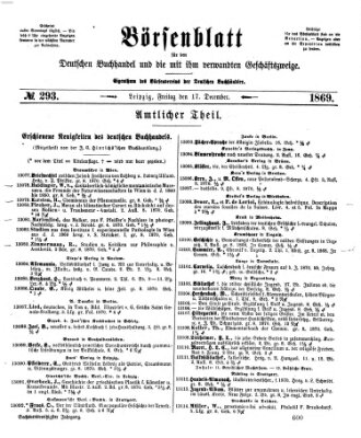 Börsenblatt für den deutschen Buchhandel Freitag 17. Dezember 1869