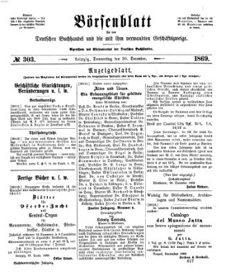 Börsenblatt für den deutschen Buchhandel Donnerstag 30. Dezember 1869
