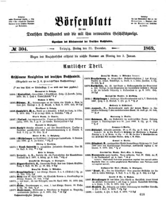 Börsenblatt für den deutschen Buchhandel Freitag 31. Dezember 1869