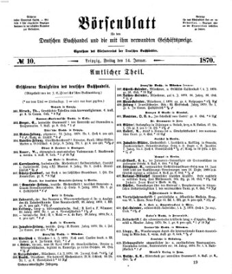Börsenblatt für den deutschen Buchhandel Freitag 14. Januar 1870