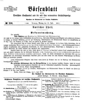 Börsenblatt für den deutschen Buchhandel Montag 11. Juli 1870