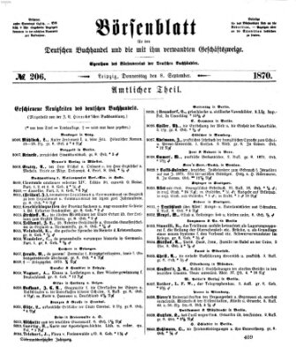 Börsenblatt für den deutschen Buchhandel Donnerstag 8. September 1870