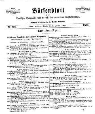 Börsenblatt für den deutschen Buchhandel Montag 3. Oktober 1870
