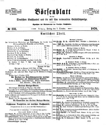 Börsenblatt für den deutschen Buchhandel Freitag 7. Oktober 1870