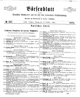 Börsenblatt für den deutschen Buchhandel Freitag 14. Oktober 1870