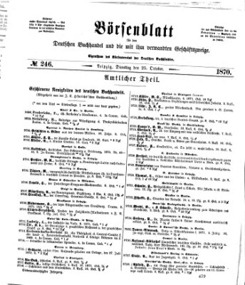 Börsenblatt für den deutschen Buchhandel Dienstag 25. Oktober 1870