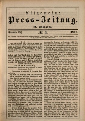 Allgemeine Preß-Zeitung Dienstag 12. Januar 1841