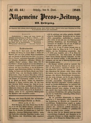 Allgemeine Preß-Zeitung Freitag 3. Juni 1842