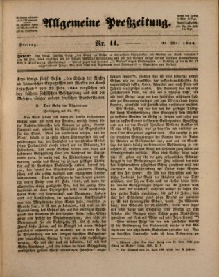 Allgemeine Preß-Zeitung Freitag 31. Mai 1844