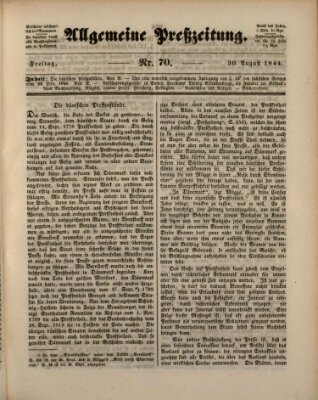 Allgemeine Preß-Zeitung Freitag 30. August 1844