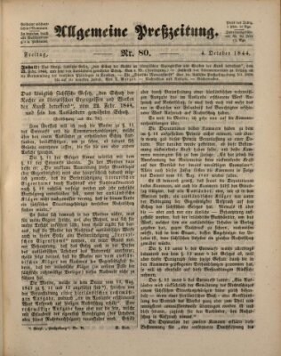 Allgemeine Preß-Zeitung Freitag 4. Oktober 1844