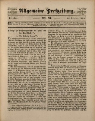 Allgemeine Preß-Zeitung Dienstag 29. Oktober 1844