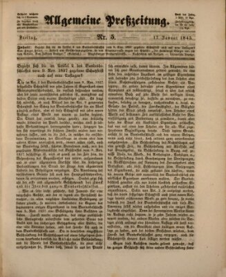 Allgemeine Preß-Zeitung Freitag 17. Januar 1845