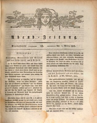 Abend-Zeitung Samstag 1. März 1806