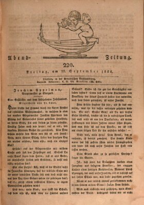 Abend-Zeitung Freitag 13. September 1822