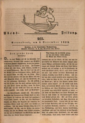 Abend-Zeitung Samstag 2. November 1822