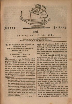 Abend-Zeitung Freitag 1. Oktober 1824