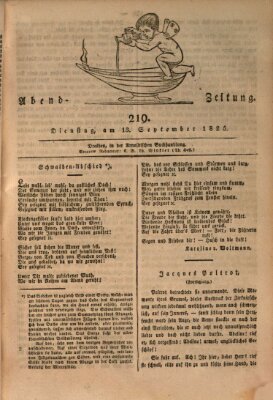 Abend-Zeitung Dienstag 13. September 1825