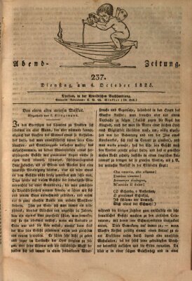 Abend-Zeitung Dienstag 4. Oktober 1825