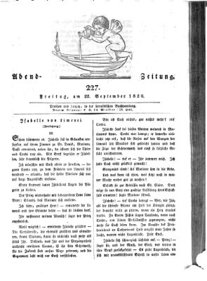 Abend-Zeitung Freitag 22. September 1826