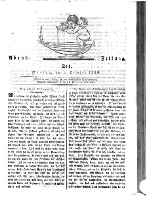 Abend-Zeitung Montag 9. Oktober 1826