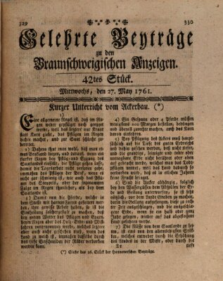 Braunschweigische Anzeigen Mittwoch 27. Mai 1761