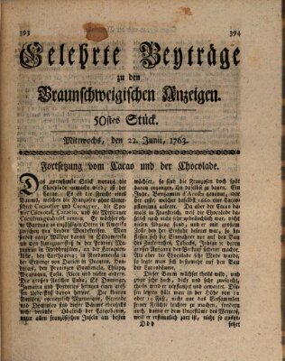 Braunschweigische Anzeigen Mittwoch 22. Juni 1763