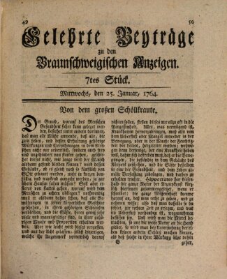 Braunschweigische Anzeigen Mittwoch 25. Januar 1764