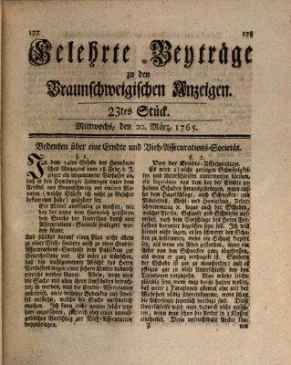 Braunschweigische Anzeigen Mittwoch 20. März 1765