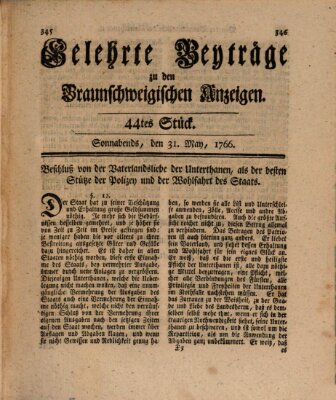 Braunschweigische Anzeigen Samstag 31. Mai 1766