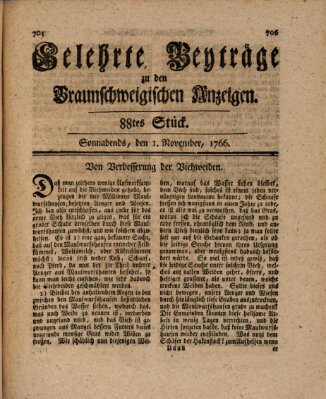 Braunschweigische Anzeigen Samstag 1. November 1766