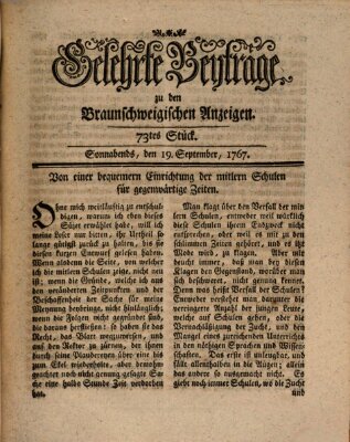Braunschweigische Anzeigen Samstag 19. September 1767