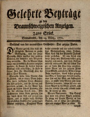Braunschweigische Anzeigen Samstag 24. März 1770