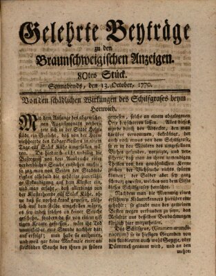 Braunschweigische Anzeigen Samstag 13. Oktober 1770