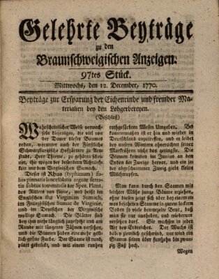 Braunschweigische Anzeigen Mittwoch 12. Dezember 1770