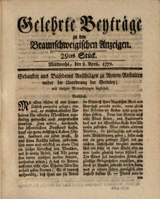 Braunschweigische Anzeigen Mittwoch 8. April 1772