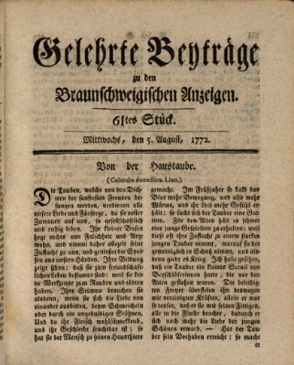 Braunschweigische Anzeigen Mittwoch 5. August 1772