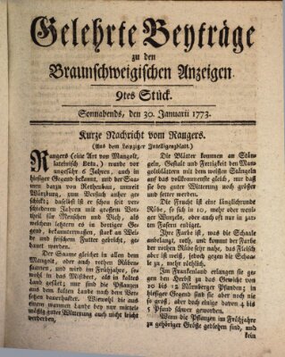 Braunschweigische Anzeigen Samstag 30. Januar 1773