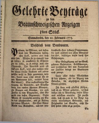Braunschweigische Anzeigen Samstag 20. Februar 1773